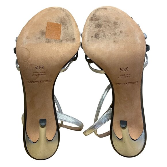 Giorgio Women’s Argento & Antracite Strappy Stiletto Heel Sandals Sz 8 US - Picture 7 of 14